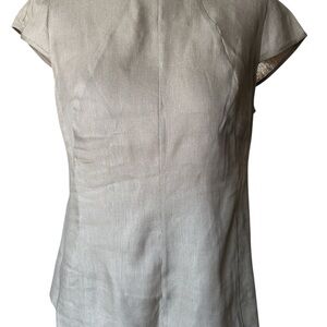 Ann Taylor  Taupe Cap Sleeve Blouse